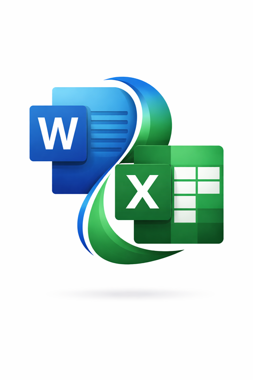 Die Logos von Microsoft Word und Microsoft Excel